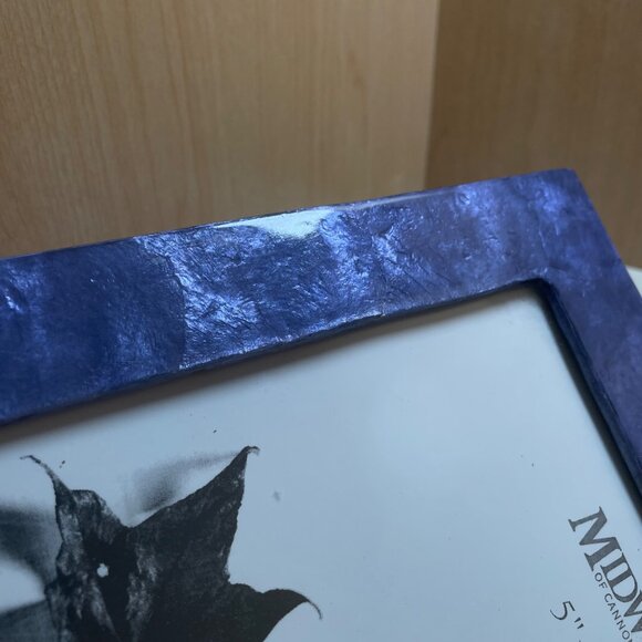 Vintage Midwest of Cannon Falls Blue Textured Stone Photo Frame 5” by 7” NOS - Picture 11 of 11